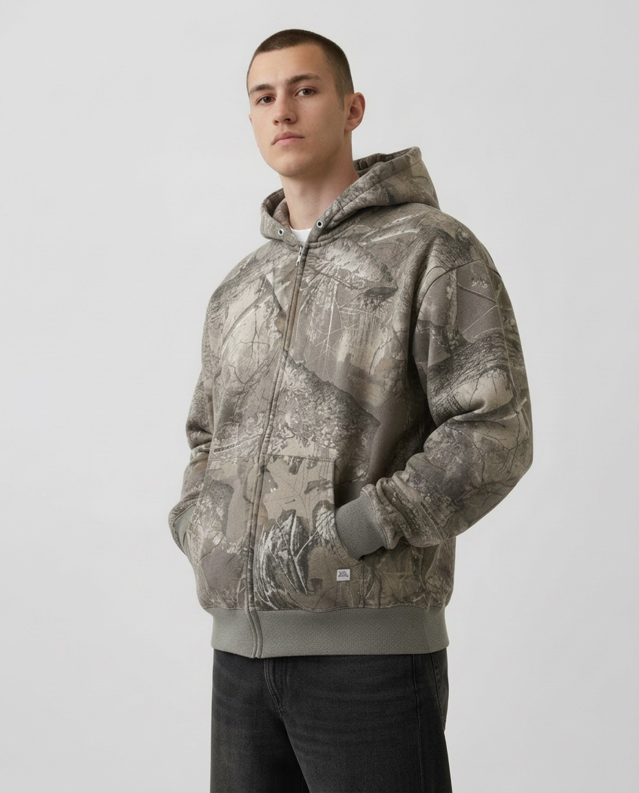 Real Tree Camouflage Zip-Up Hoodie