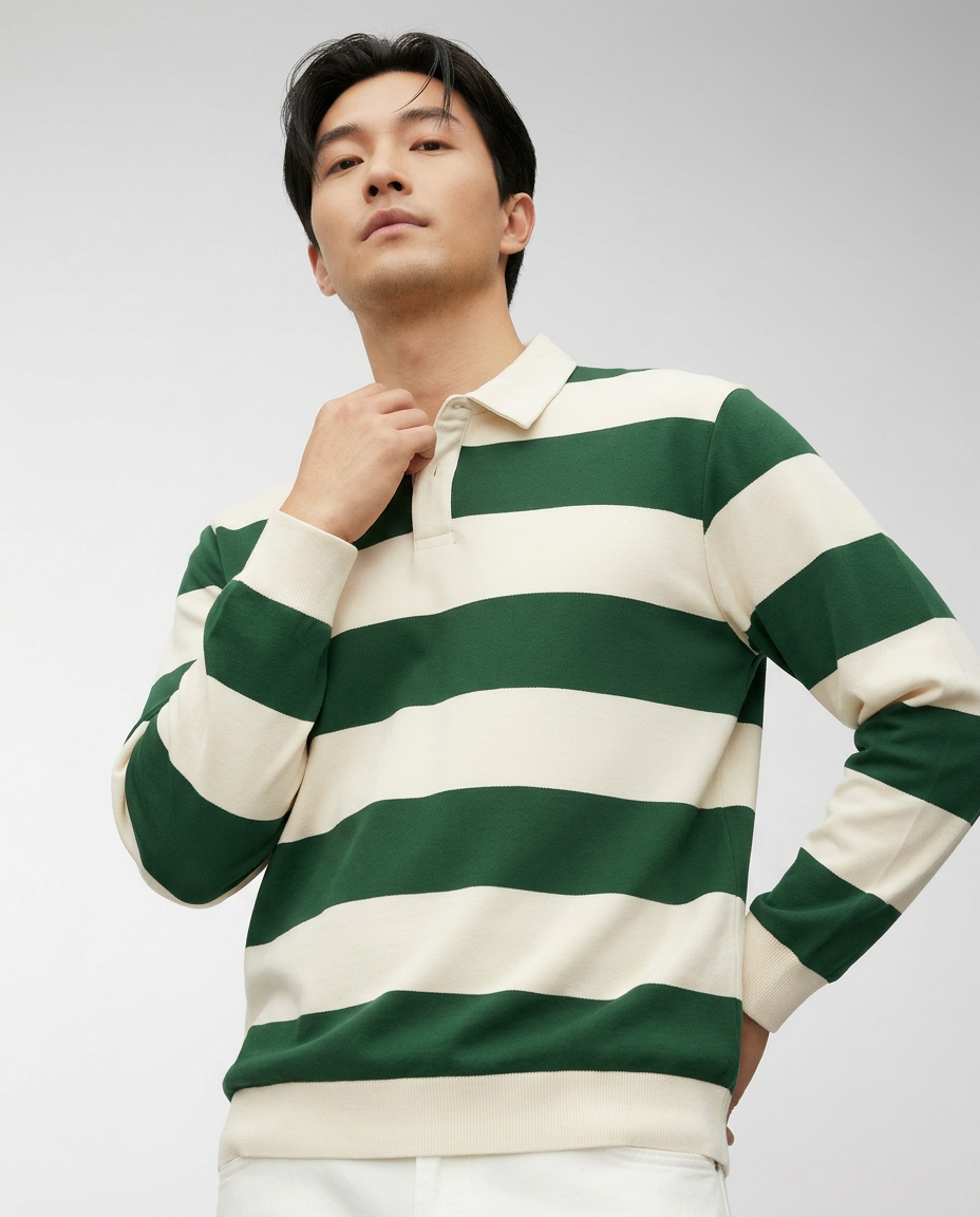 Striped Rugby Polo Longsleeve