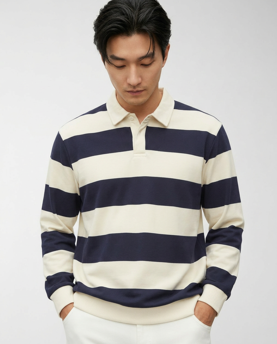 Striped Rugby Polo Longsleeve
