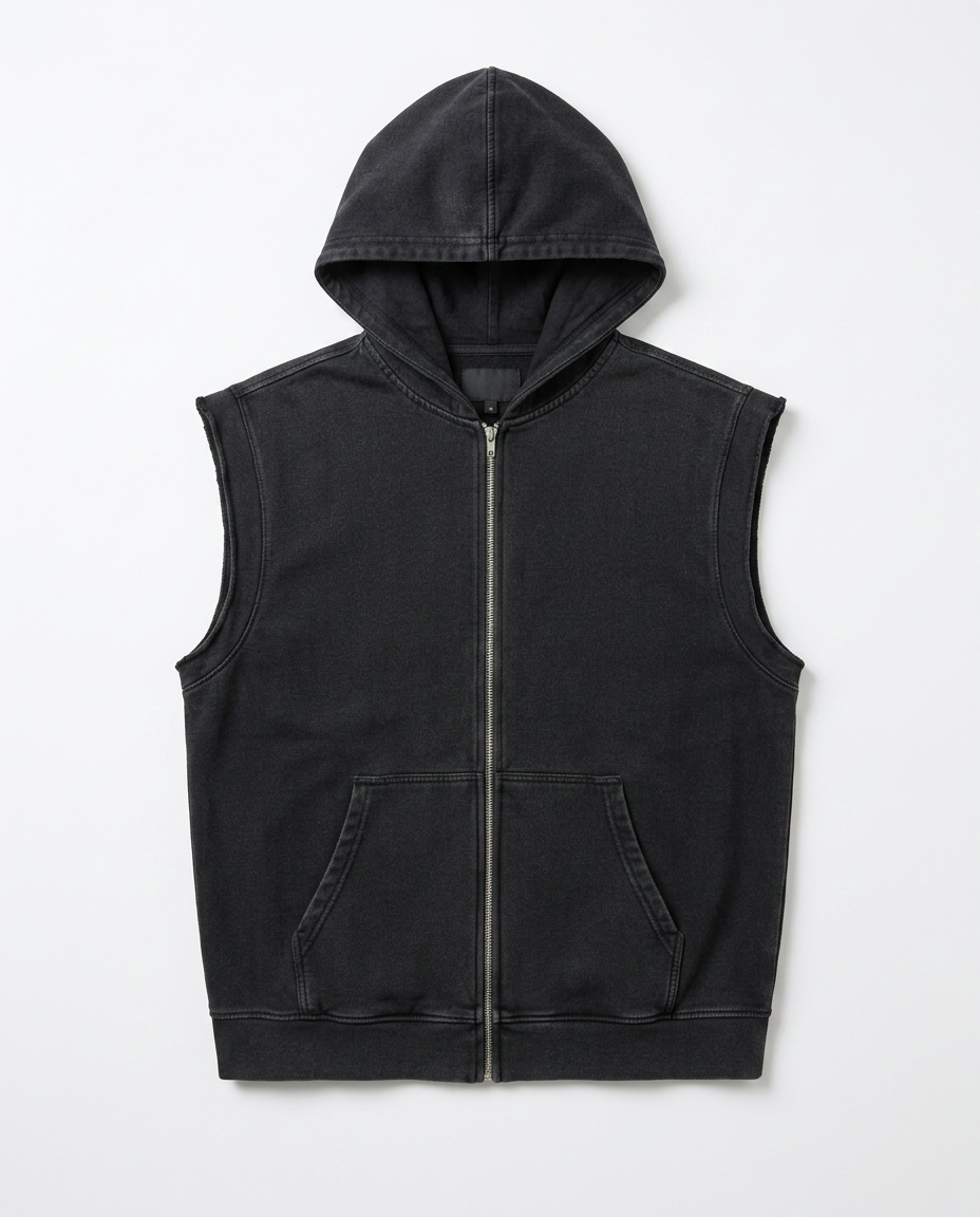 Hooded Zip-Up Vest