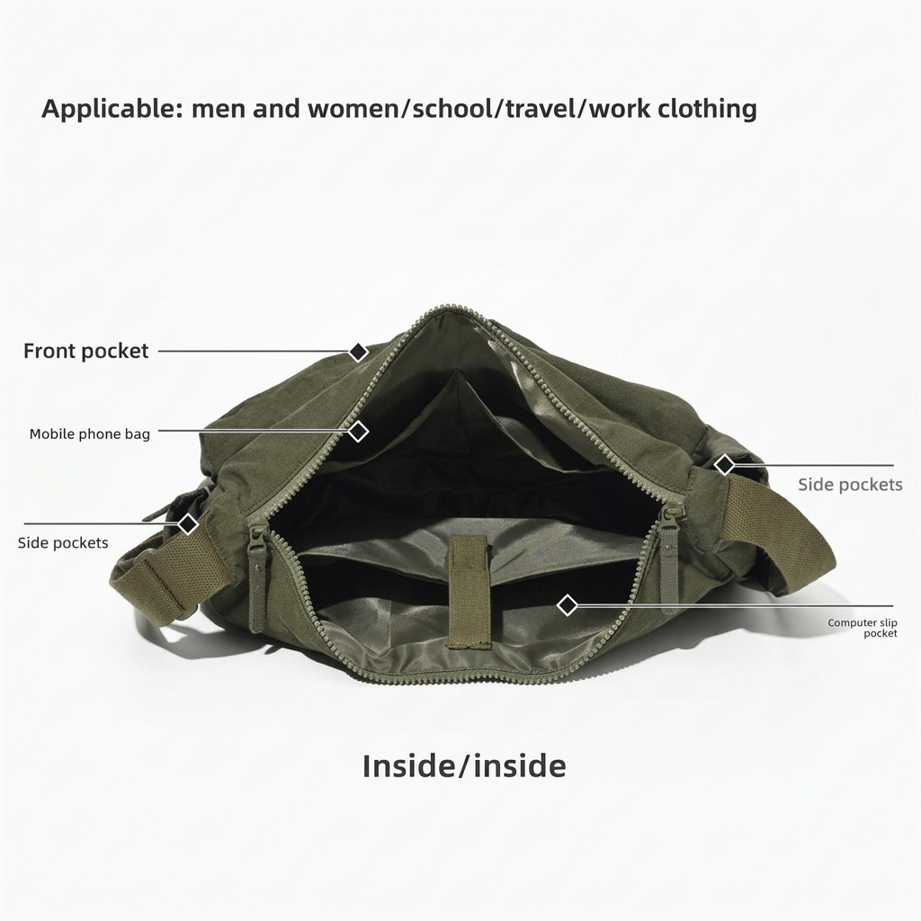 Multi-Pocket Messenger/Shoulder Bag
